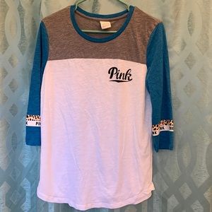 Pink Victoria’s Secret women’s size medium 3/4 sleeve tee shirt, hardly worn